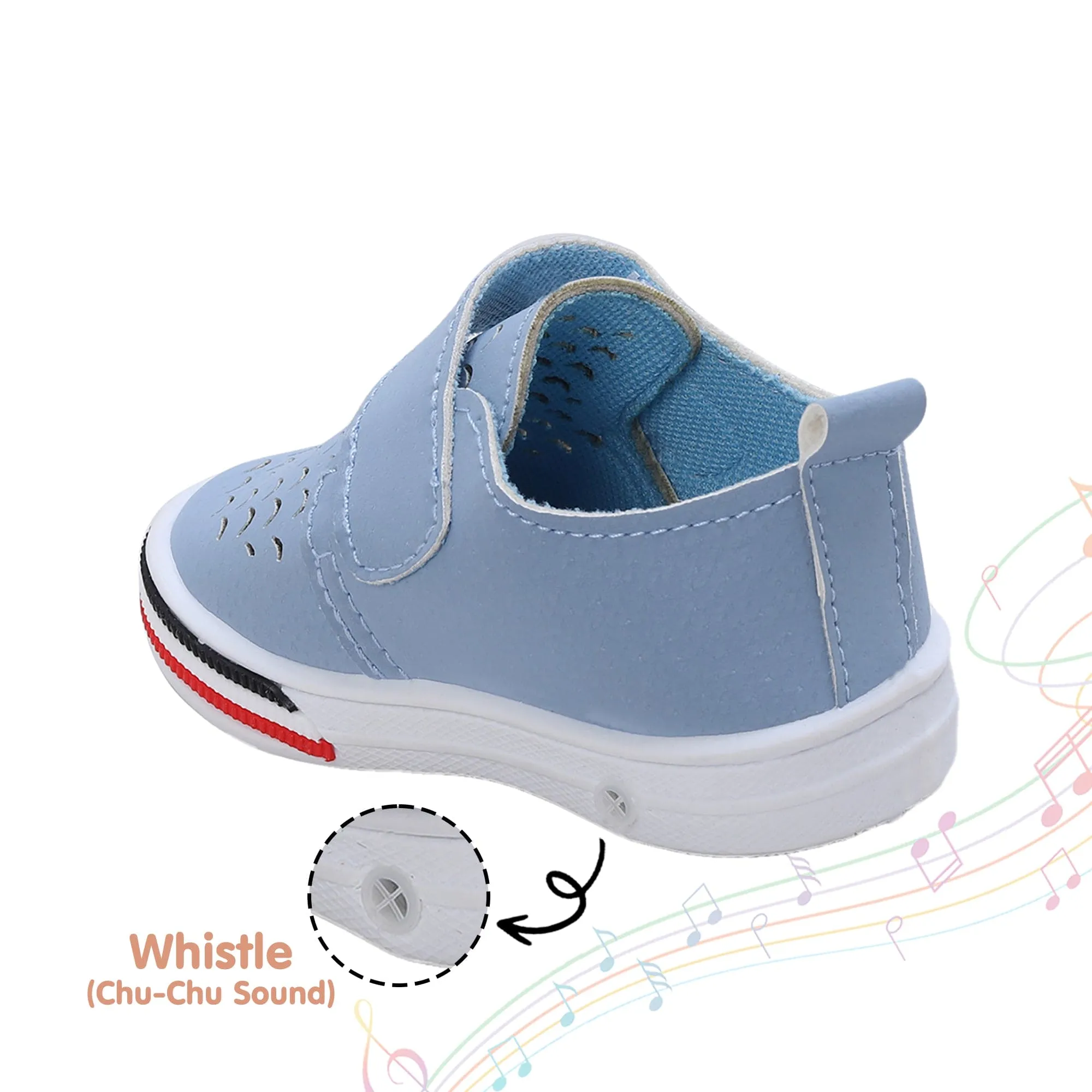 Baby Moo Breathable Velcro Strap Anti-Skid Chu Chu Sound Sneakers - Blue