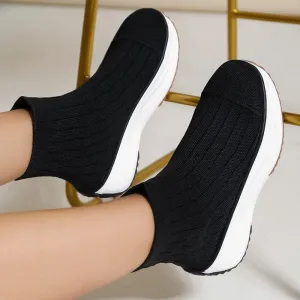 deanwangkt - Black Casual Patchwork Solid Color Round Comfortable Out Door Shoes