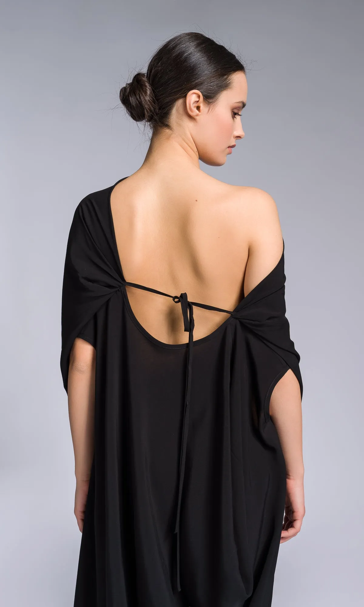 Draped Kaftan Dress with Open Back