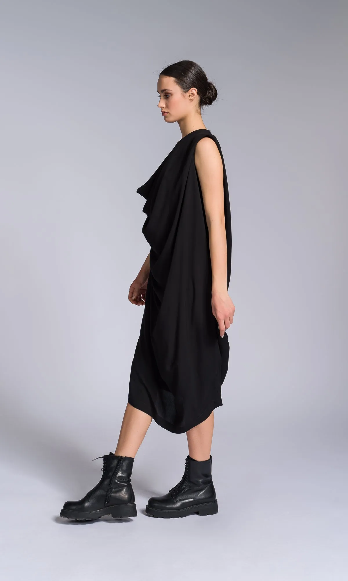 Draped Kaftan Dress with Open Back