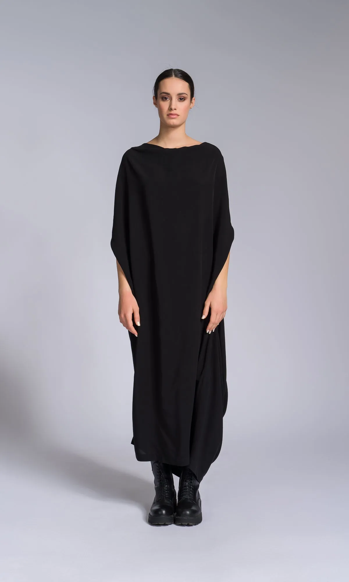 Draped Kaftan Dress with Open Back