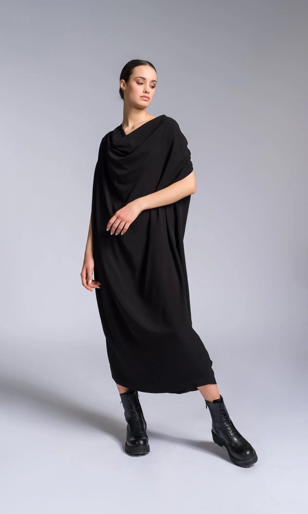 Draped Kaftan Dress with Open Back