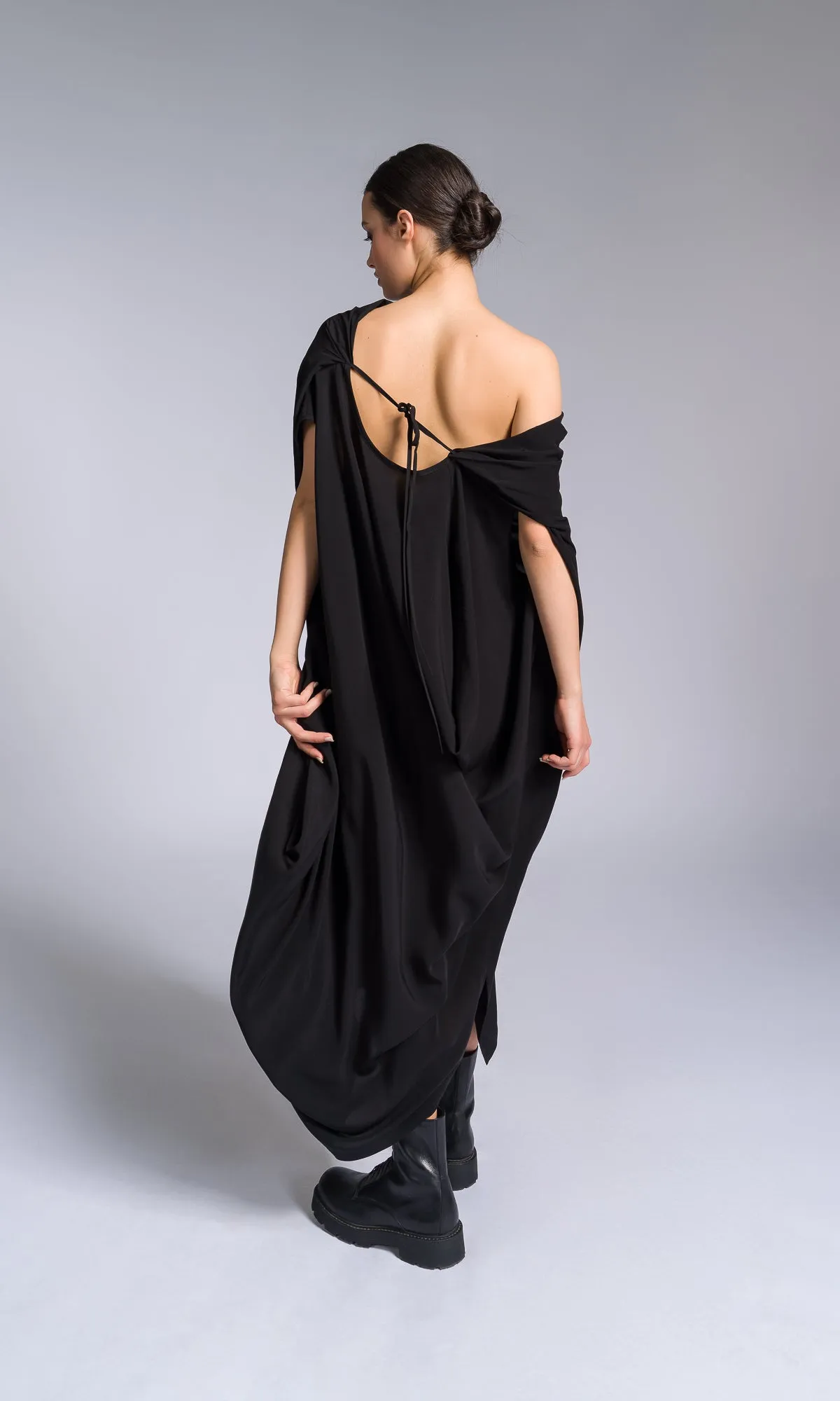 Draped Kaftan Dress with Open Back