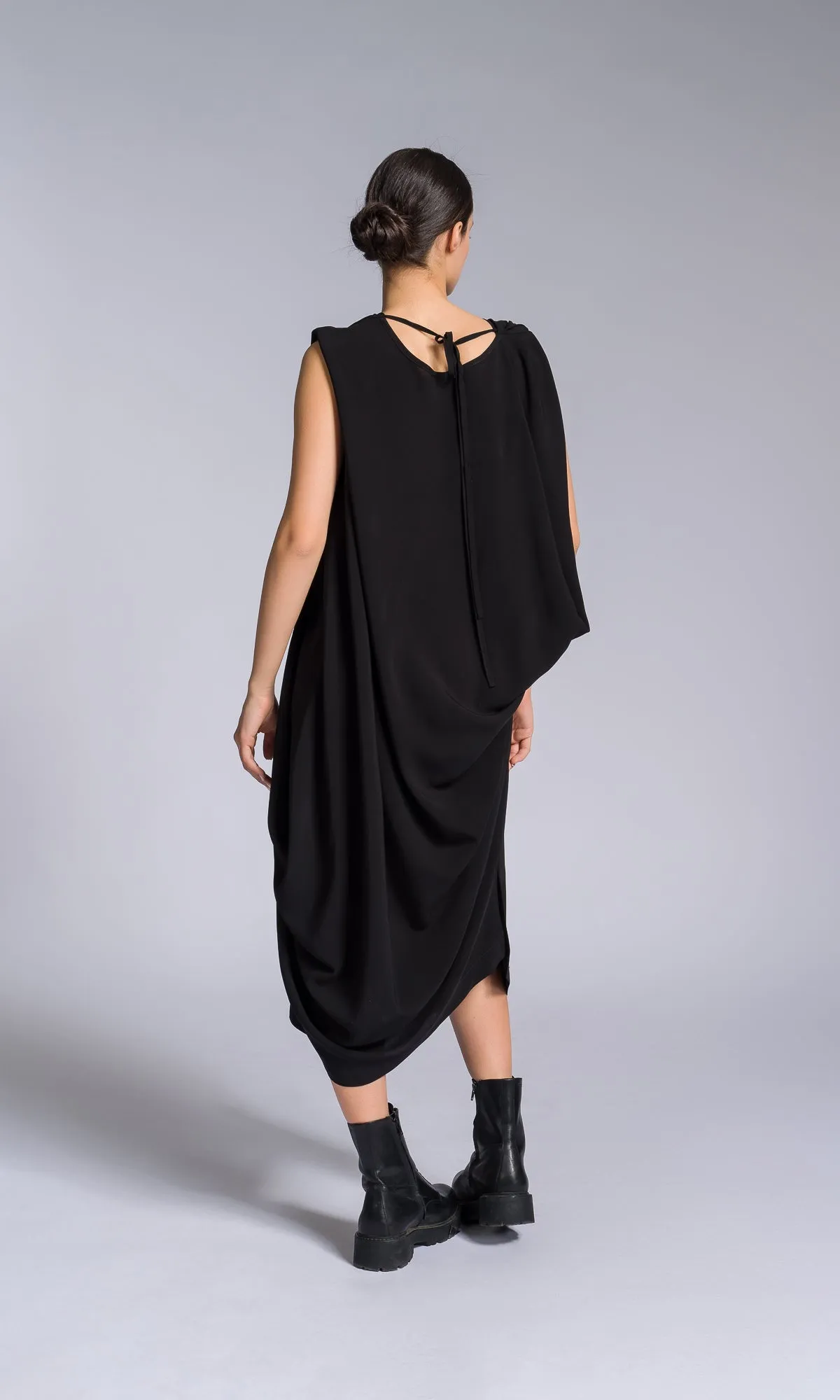 Draped Kaftan Dress with Open Back