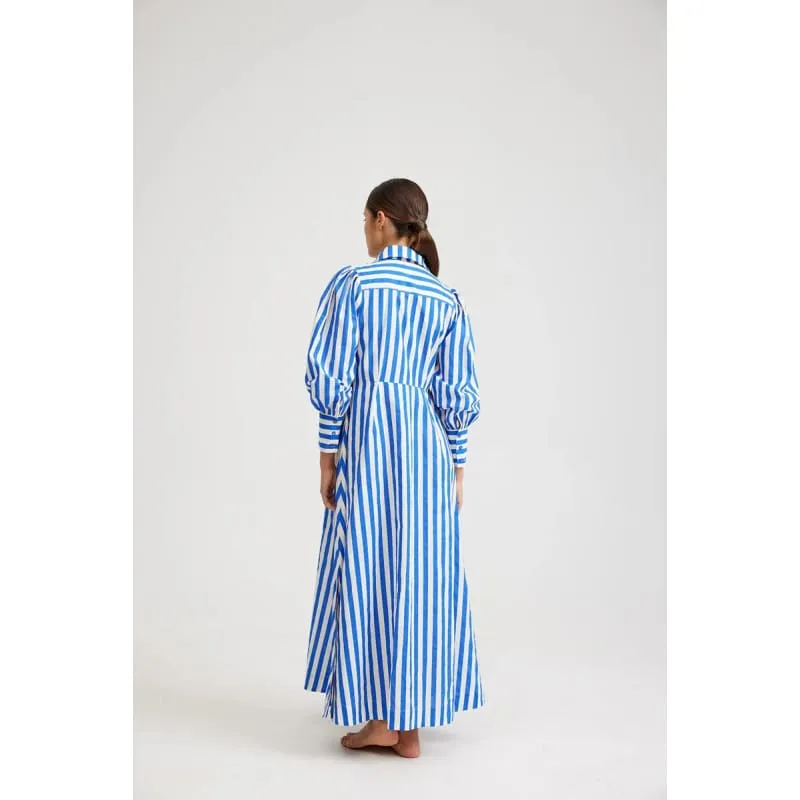 Elle Dress | Sapphire & Milk Stripe