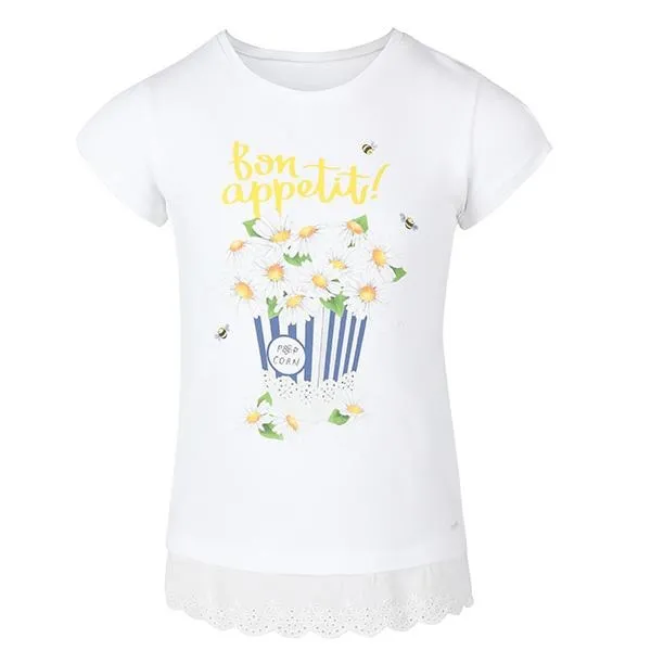 GIRLS 'BON APETIT' T-SHIRT - WHIITE