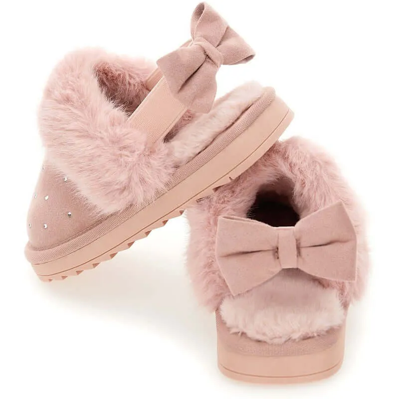 Girls Pink Fluffy Shoes