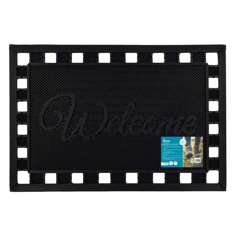 JVL Maiva Welcome Outdoor Rubber Scraper Mat 40x60cm