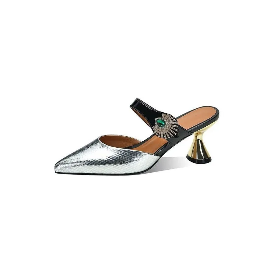 LeatherLux Elegant Office Lady Sandals