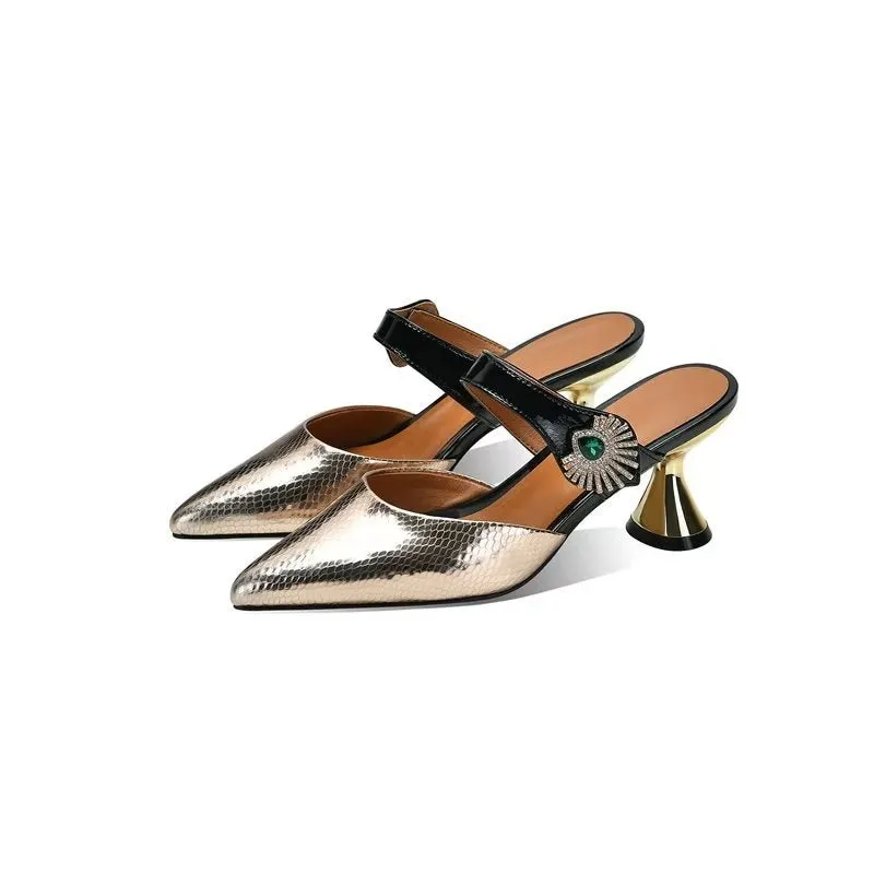 LeatherLux Elegant Office Lady Sandals