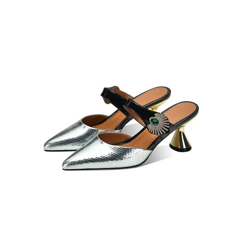 LeatherLux Elegant Office Lady Sandals