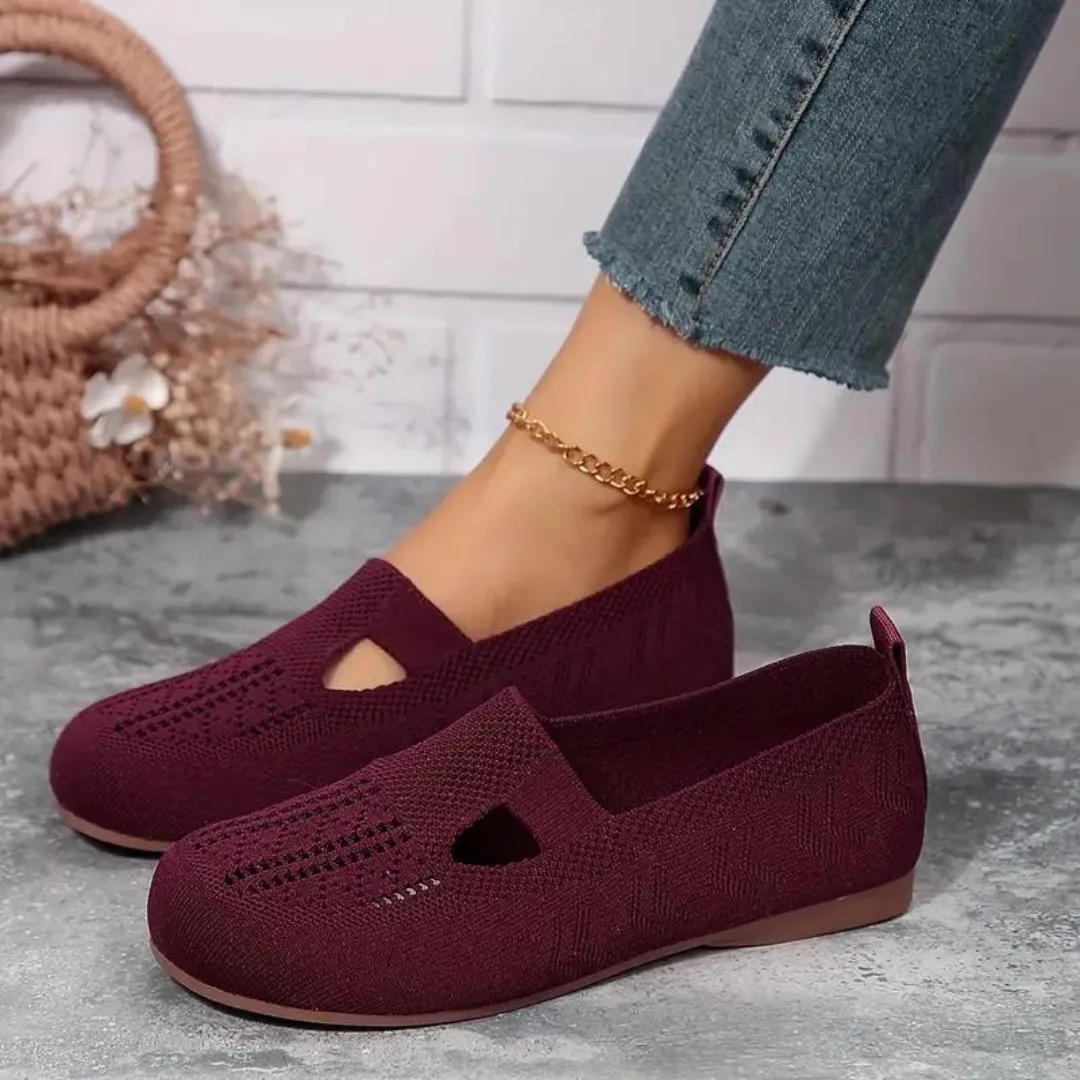 OCW Women Orthopedic Shoes Chic Comfortable Breathable Knit Flats Slip-On