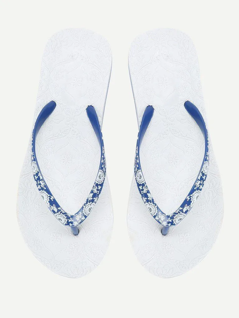 Porcelain Print Flip Flops