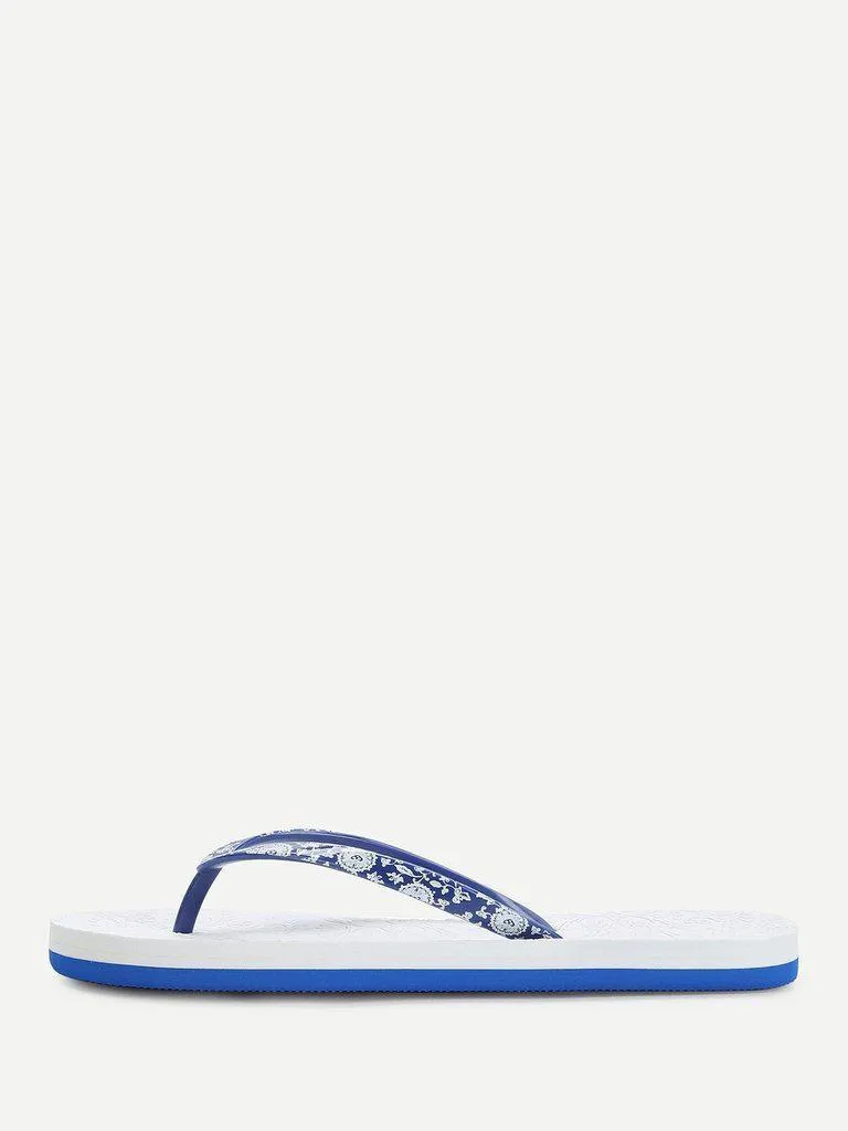 Porcelain Print Flip Flops