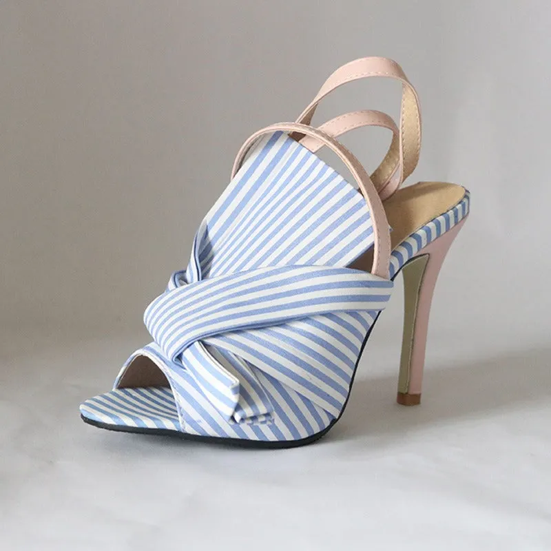 Pre Order:  Bow Tie Striped High Heels