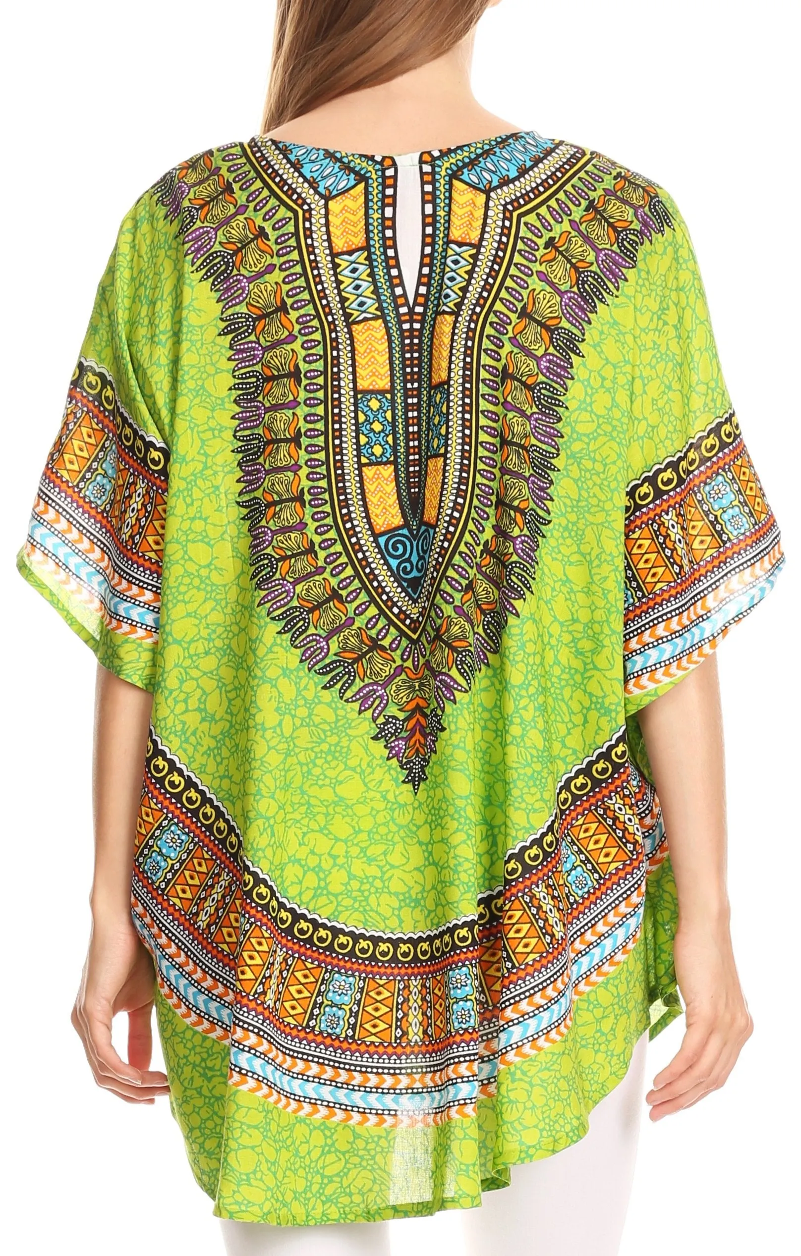 Sakkas Alba Tribal Circle Cover-up Tunic Vibrant Colors Relaxed