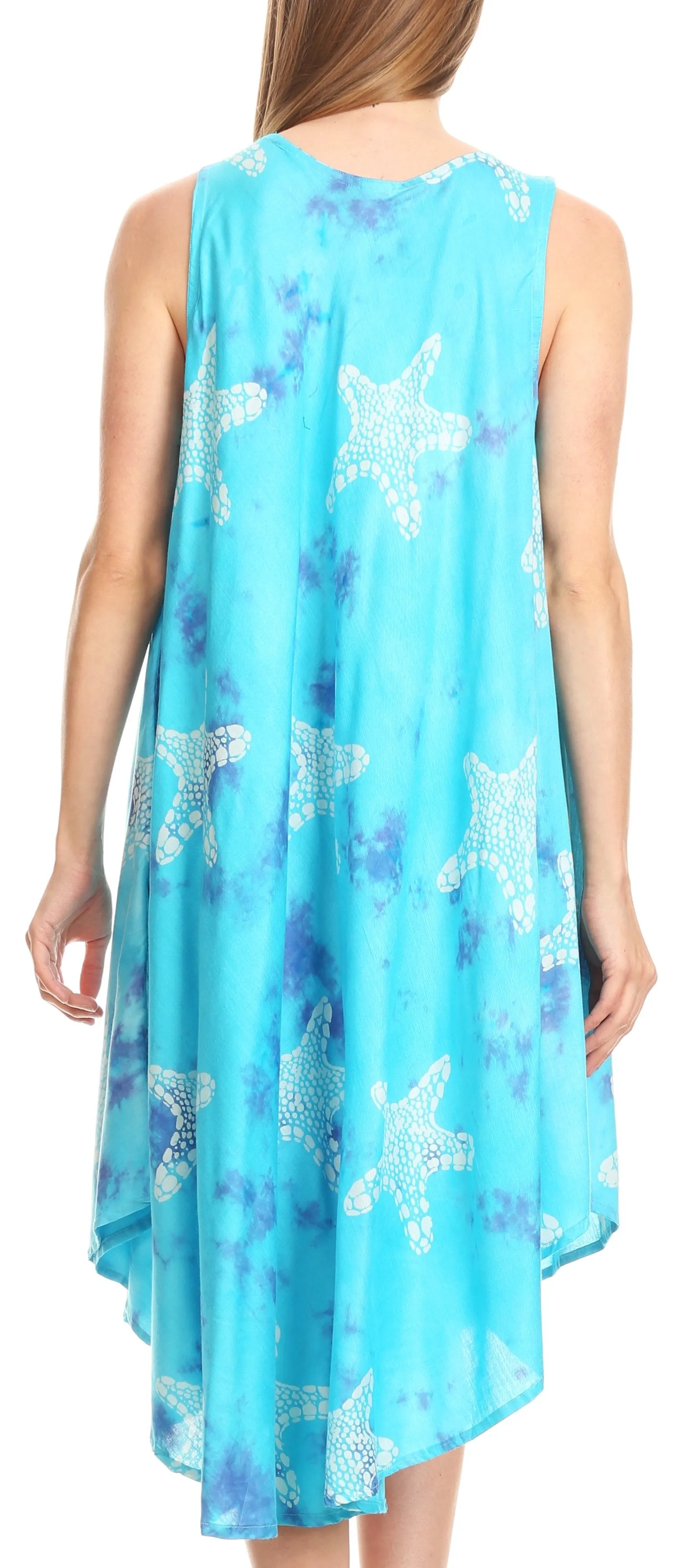 Sakkas Celina Summer Casual Everyday Tank Dress Tye-dye and Batik Sleeveless