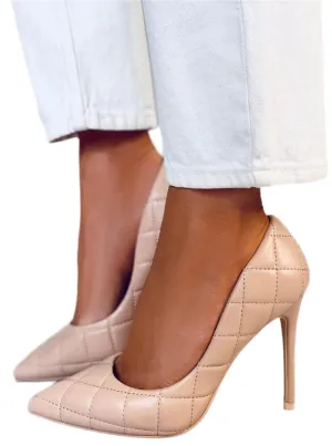 TEEK - Flesh Quilt Stitch Pumps