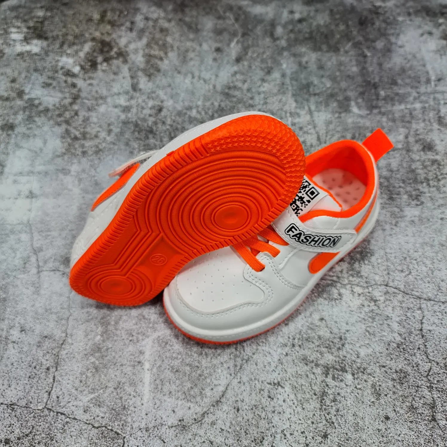 White Contrast Kids Shoes