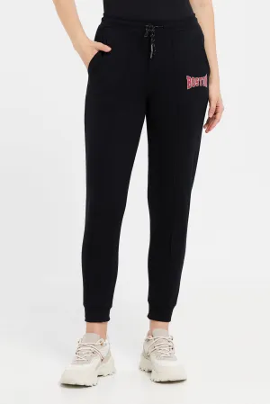 Women Black Printed Joggers