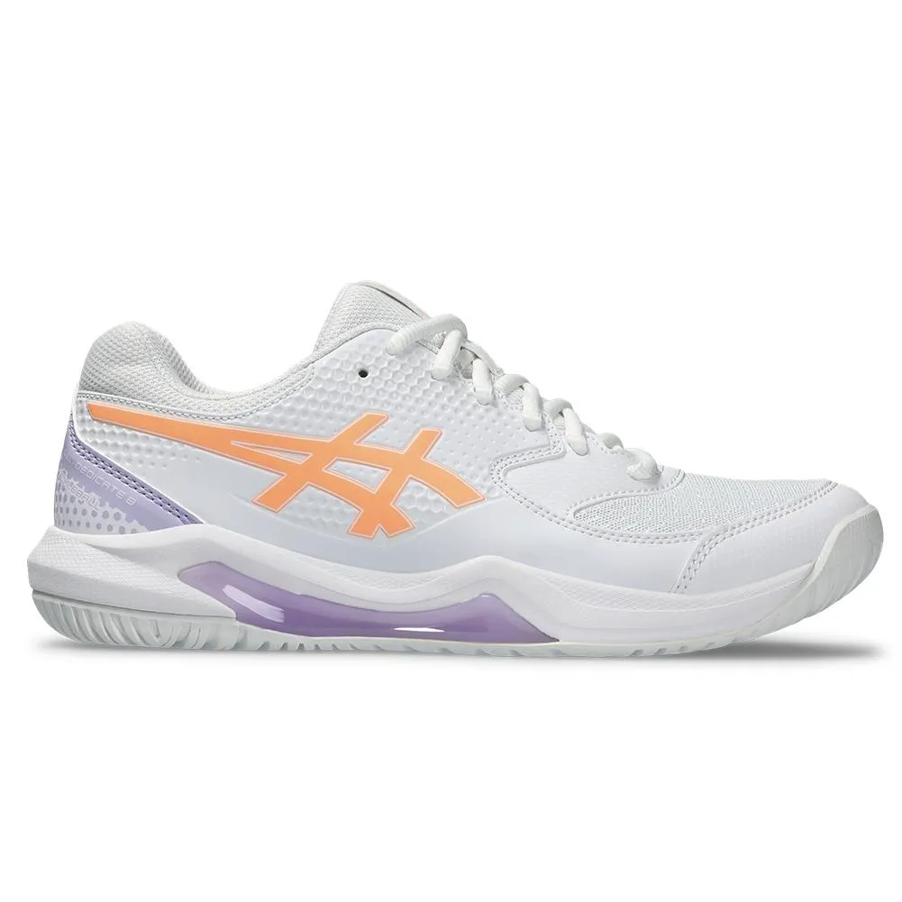 Women's Gel-Dedicate 8 Pickleball Shoes White and Bright Sunstone